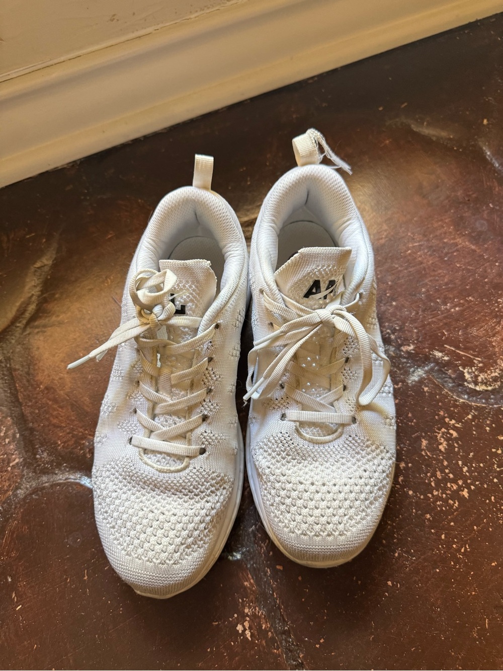 APL White Knit Lace-Up Sneakers